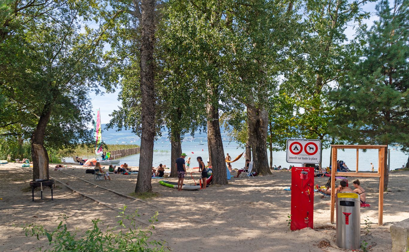 Sandstrand mit natürlichem Schatten
